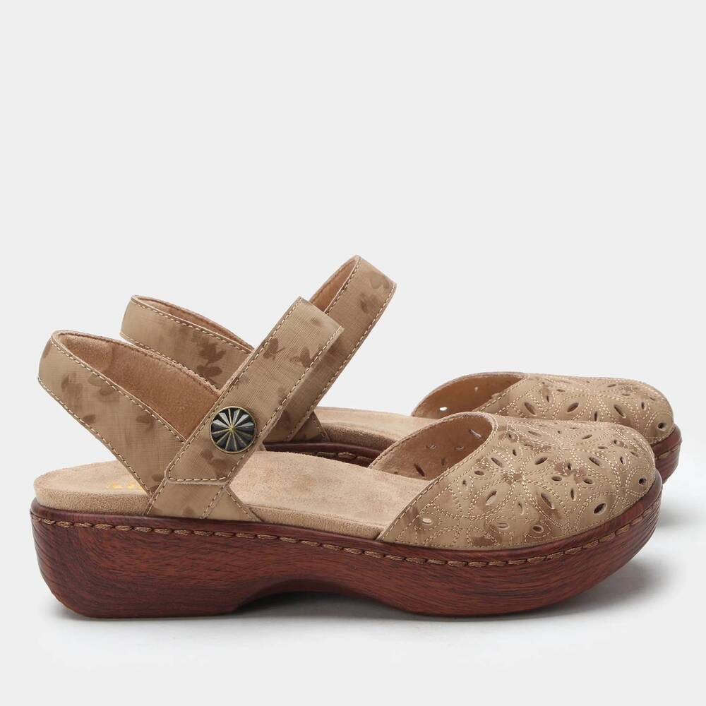 NEW ALEGRIA women's opal sandals in tan breeze